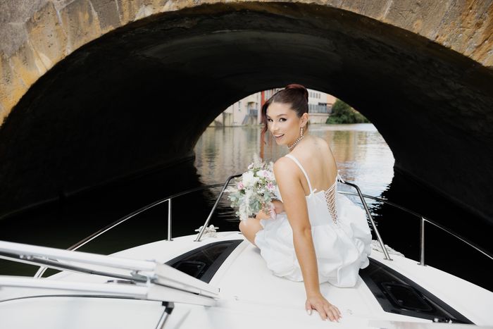 Robe de mariée courte à dos lacé