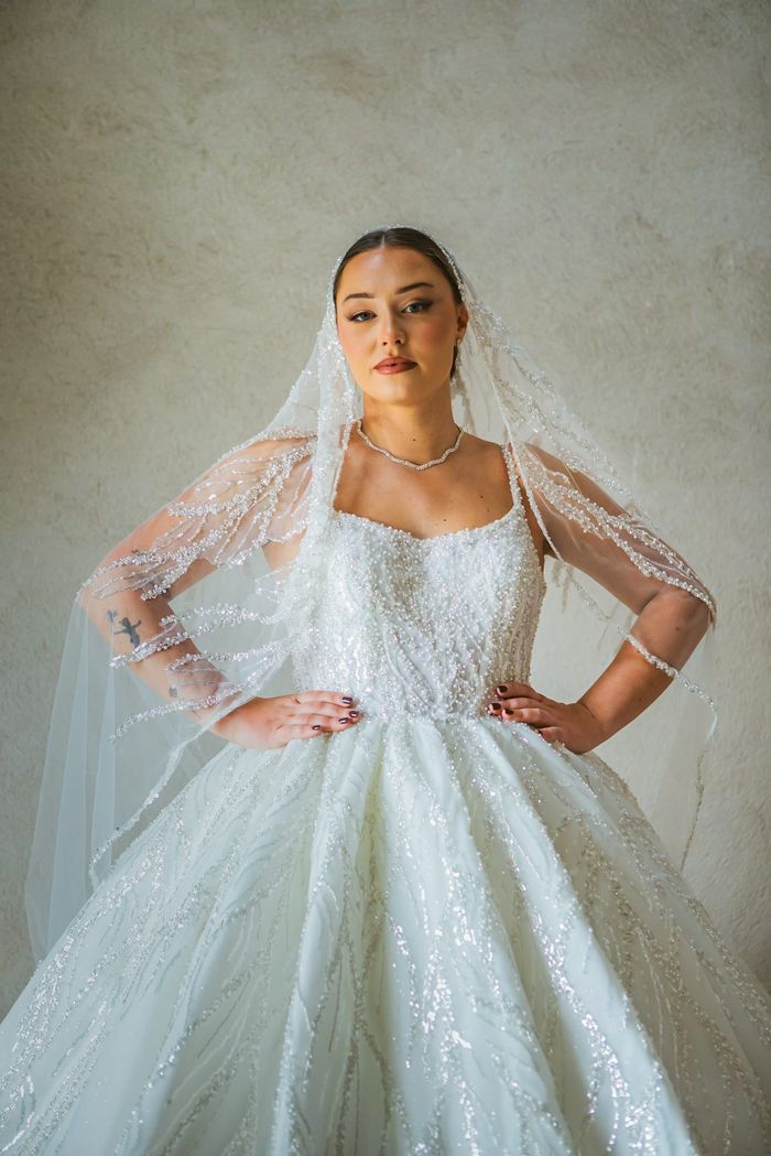 Robe princesse style libanaise avec voile