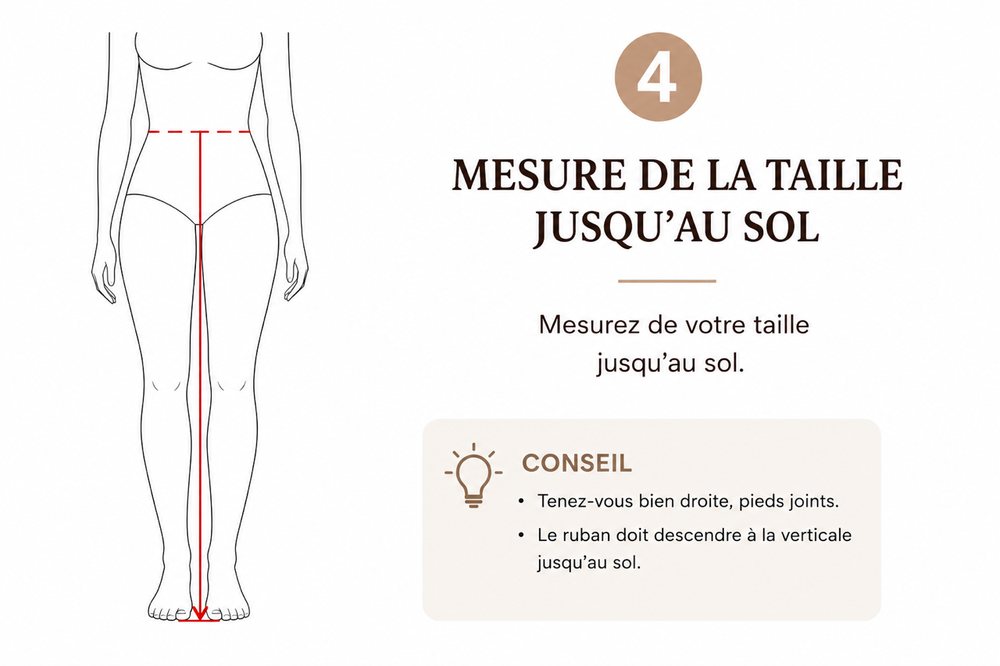 Mesure 4, de la taille jusqu'au sol